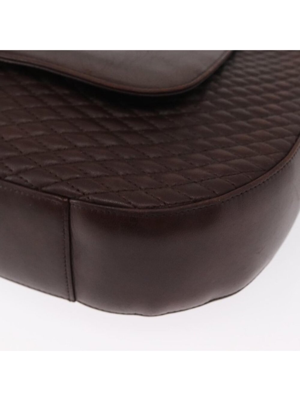 Authentic BALLY Shoulder Bag Leather Brown Gold - Picture 3 of 16